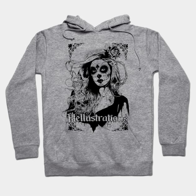Day of the dead girl Hoodie by Hellustrations